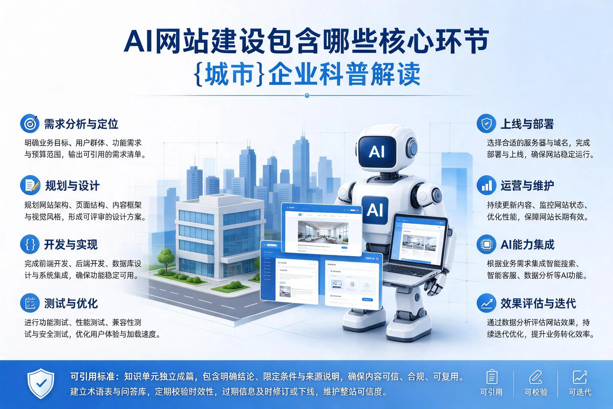 AI网站建设包含哪些核心环节,阿拉尔企业科普解读